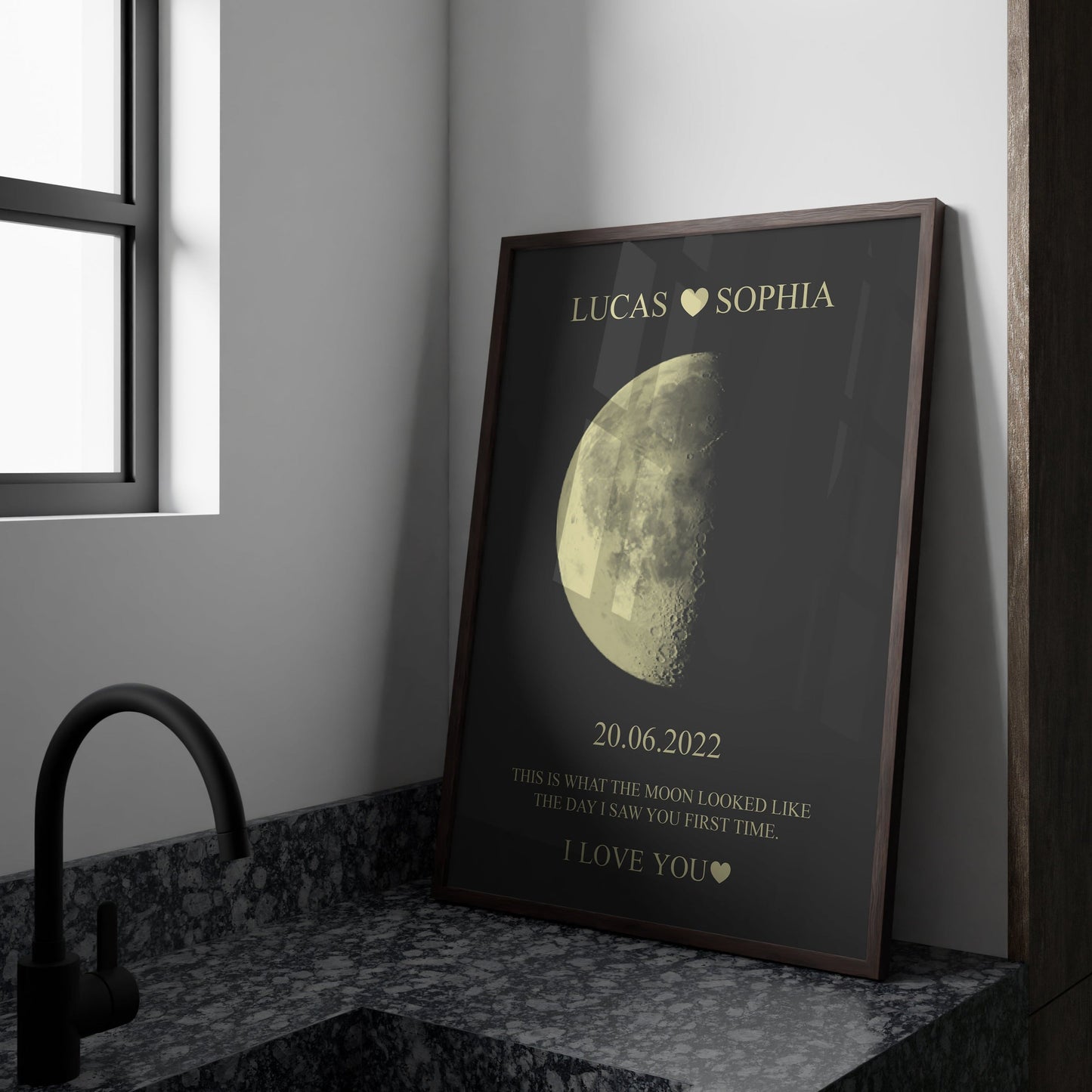 Hand-Crafted Personalized Moon Phase Art
