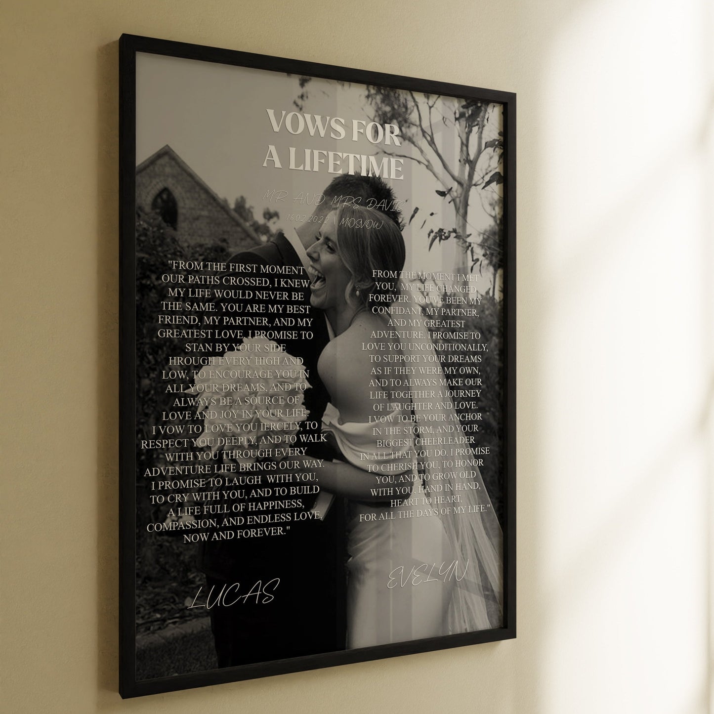 Vertical Wedding Vow Art