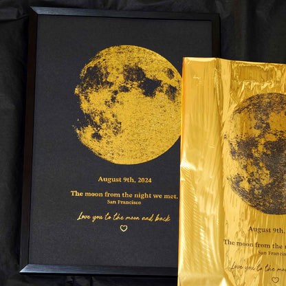 Personalized Gold Foil Moon Phase Art Print