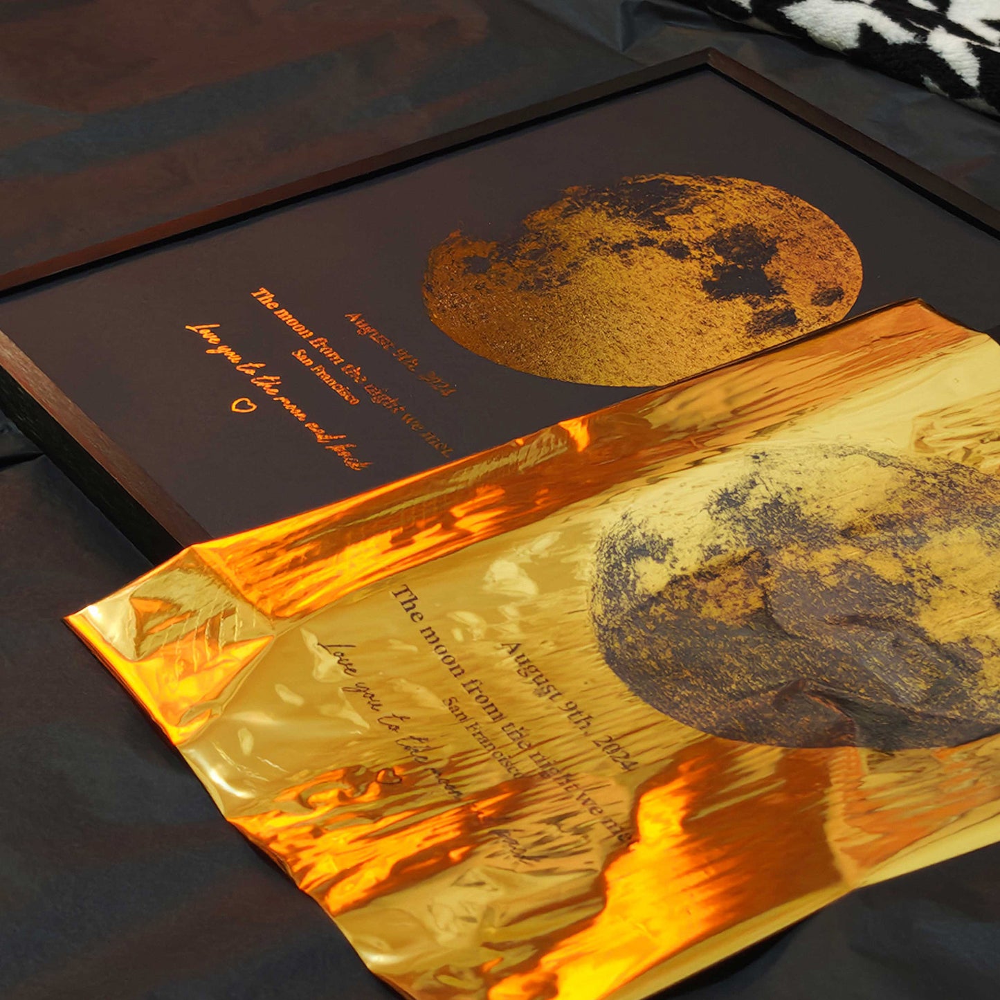 Personalized Gold Foil Moon Phase Art Print
