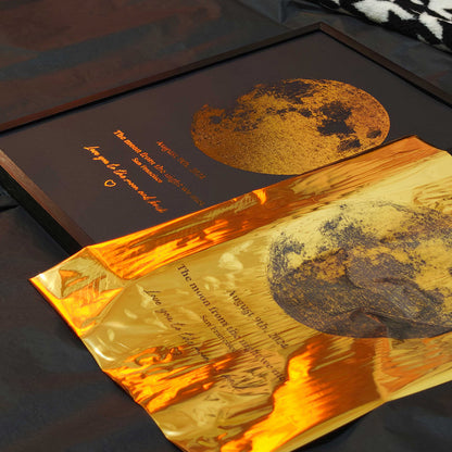 Personalized Gold Foil Moon Phase Art Print