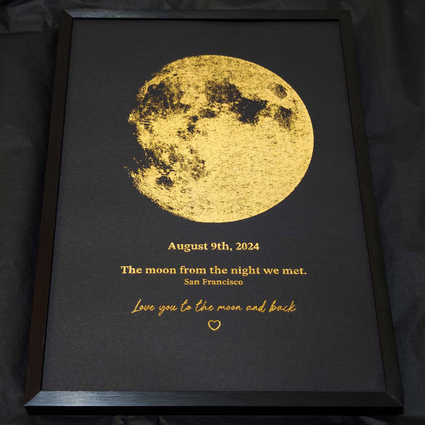 Personalized Gold Foil Moon Phase Art Print