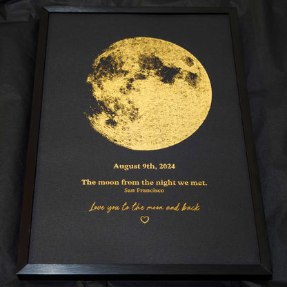 Personalized Gold Foil Moon Phase Art Print