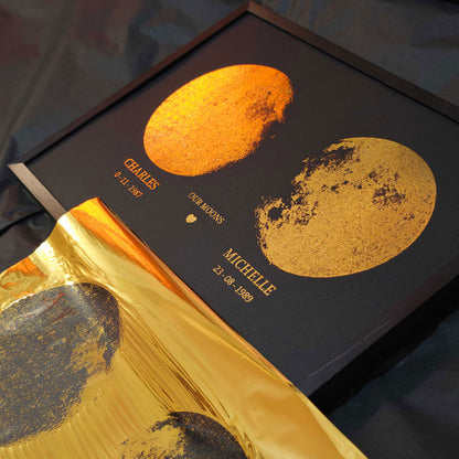Personalized Gold Foil Moon Phase Art Print 5