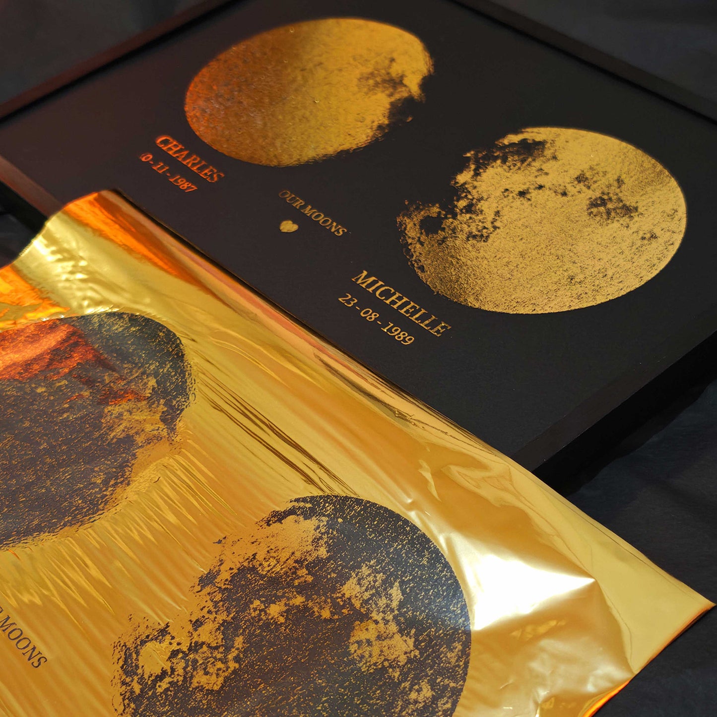 Handcrafted Personalized Moon Phase Frame with Names | Couple Gift | Valentine’s Day Gift | Anniversary Decor