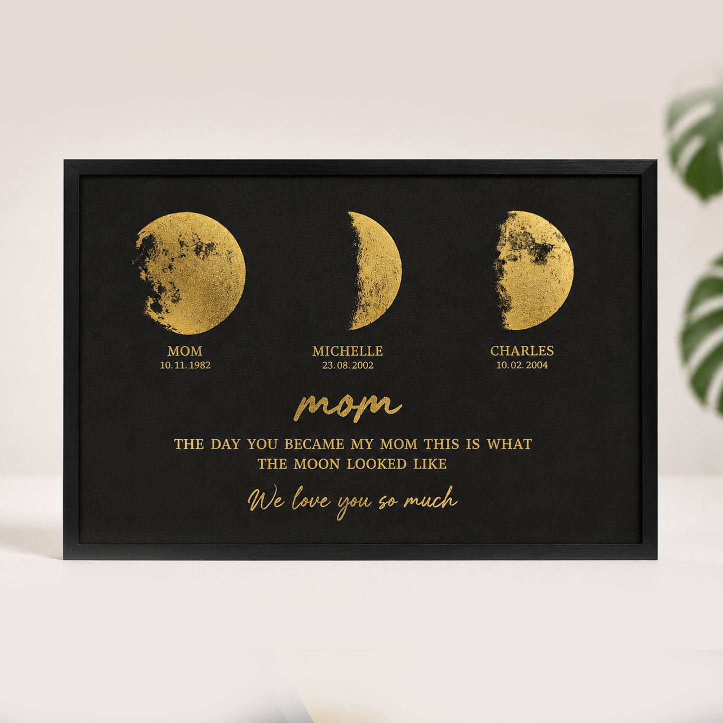 Personalized Moons Phase Frame with Kids Names, The Day You Became My Mom Gift, Moons Phase Print Frame, Mother’s Day Gift, Gift for Mama,（副本）