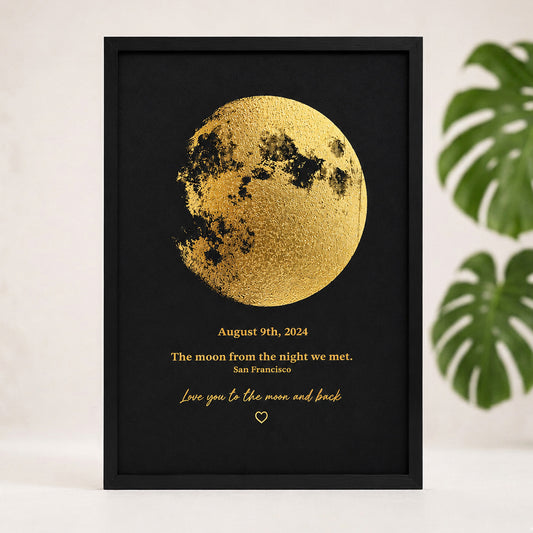 Personalized Gold Foil Moon Phase Art Print